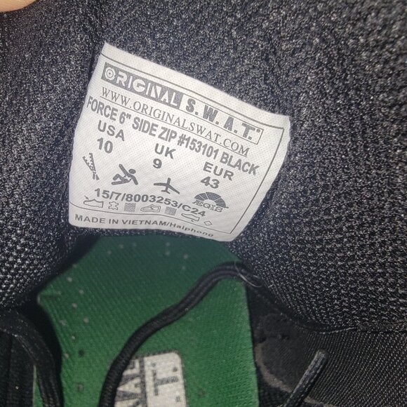 Original Swat Force 6“ Side Zip 153101 Mens Black Leather Tactical Boots 10M - Picture 9 of 9